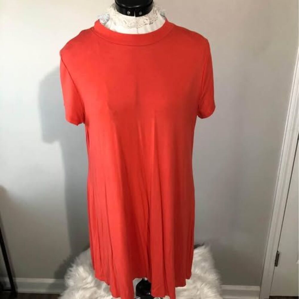 1X Dress Sweet Lindsey Short Sleeve Dress/Tunic Orange C5382